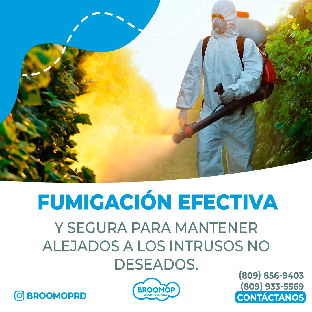 Afiche de Broomop sobre su servicio de fumigación